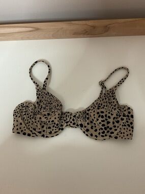 Xhilaration Beige and Black Leopard-Print Underwire Bikini Top